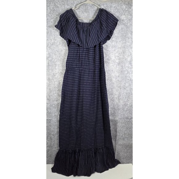 New York and Company Soho Women's Short Sleeve Full Length Dress Blue Size M - Picture 5 of 8